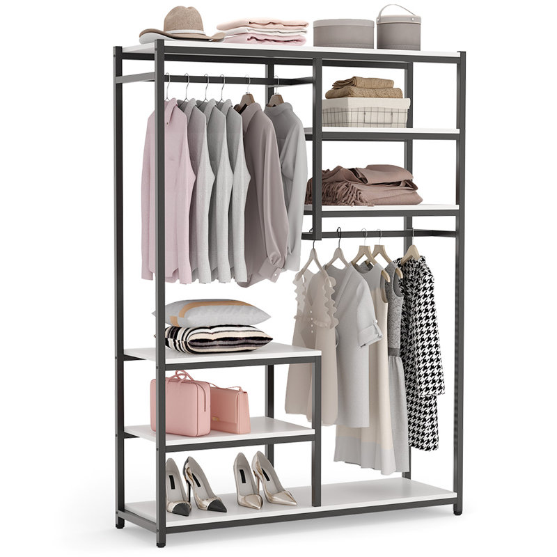 Rebrilliant Lovern 47.24" W FreeStanding Clothes Garment Racks Wayfair